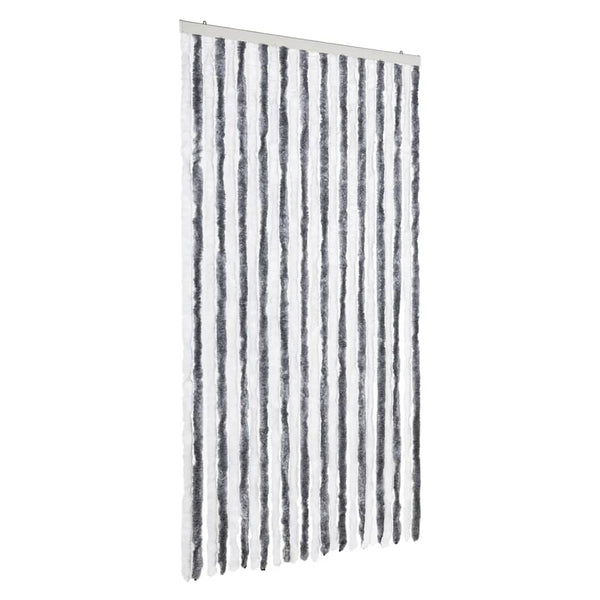 Chenille Fliegenvorhang Grau/Weiß 100x230 cm