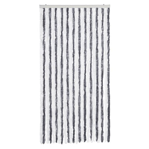 Chenille Fliegenvorhang Grau/Weiß 100x230 cm