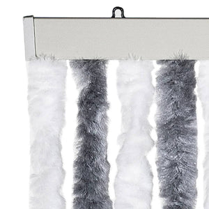 Chenille Fliegenvorhang Grau/Weiß 100x230 cm