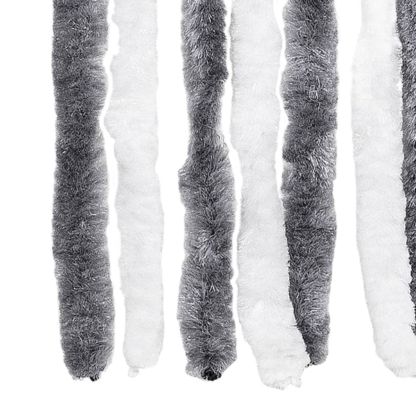 Chenille Fliegenvorhang Grau/Weiß 100x230 cm