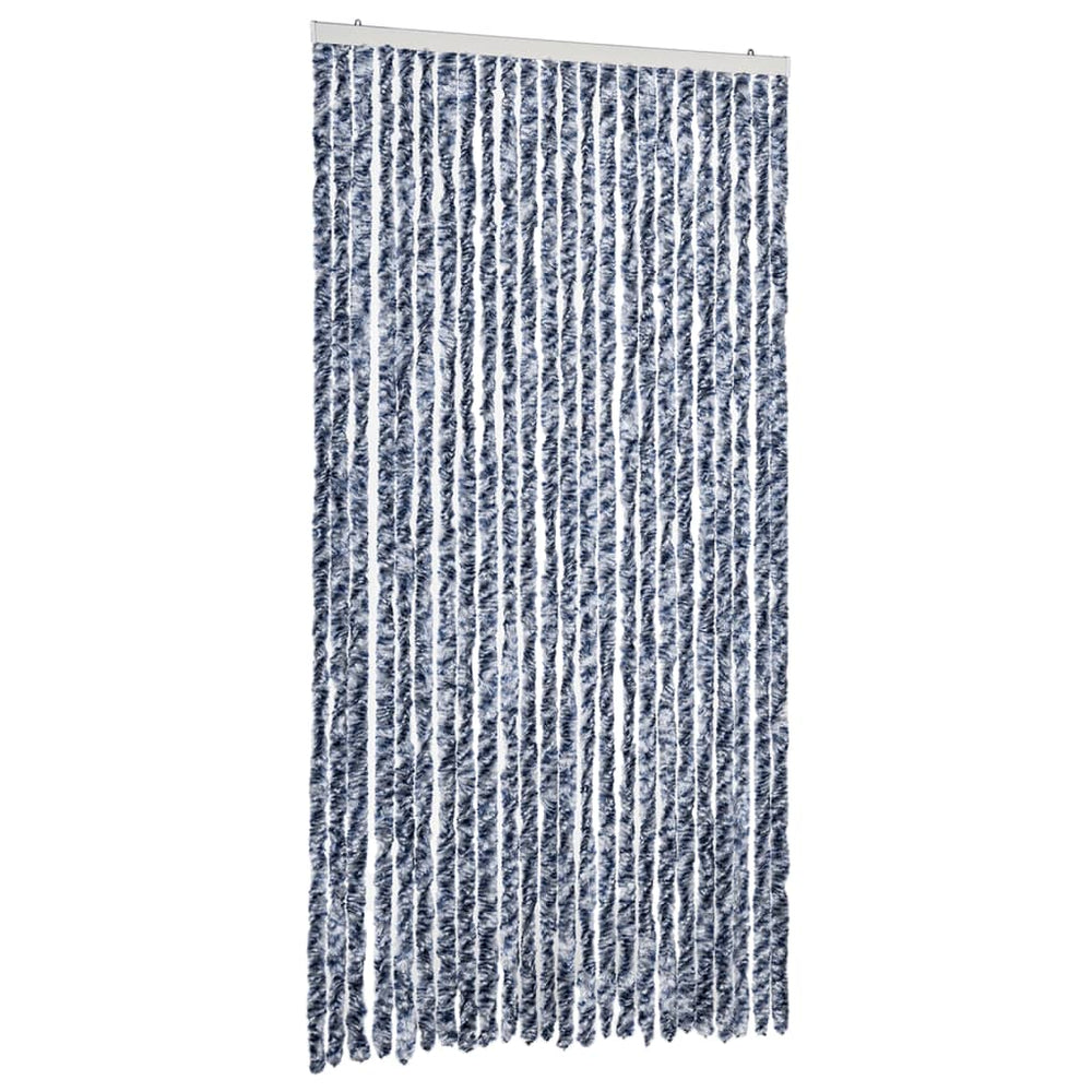 Fliegenvorhang 100x200 cm Blau/Weiß Chenille