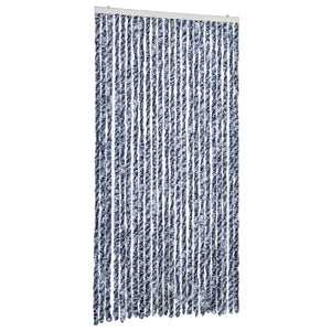 Fliegenvorhang 100x200 cm Blau/Weiß Chenille