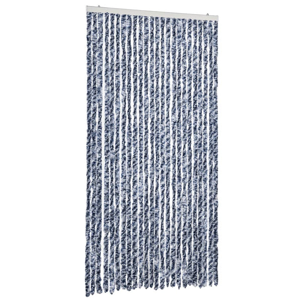 Fliegenvorhang 100x200 cm Blau/Weiß Chenille