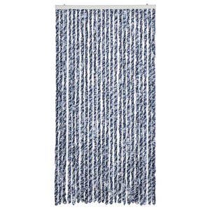 Fliegenvorhang 100x200 cm Blau/Weiß Chenille