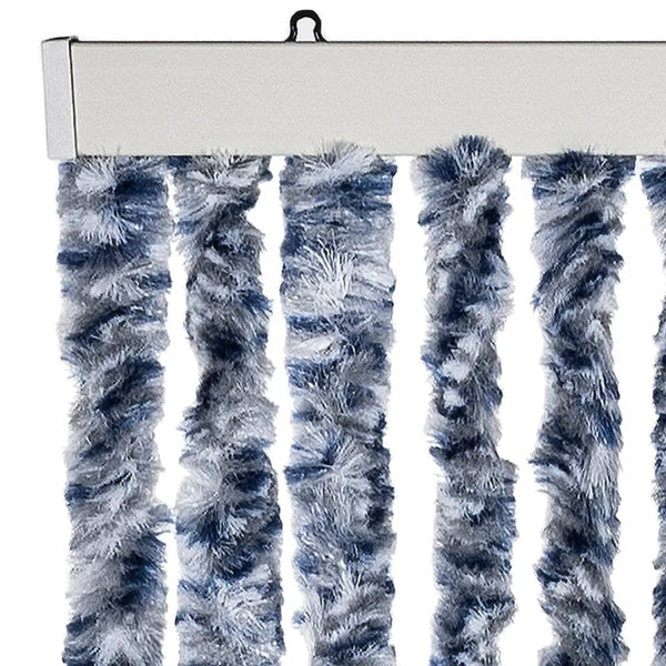 Fliegenvorhang 100x200 cm Blau/Weiß Chenille