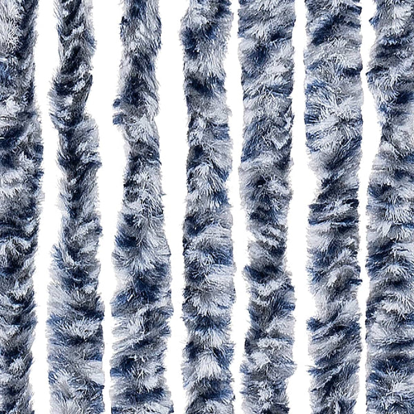 Fliegenvorhang 100x200 cm Blau/Weiß Chenille