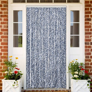 Fliegenvorhang 100x200 cm Blau/Weiß Chenille