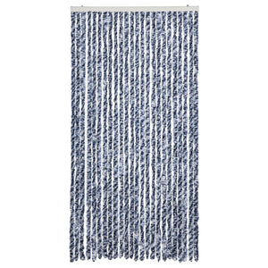 Chenille Fliegenvorhang Blau-Weiß 100x230 cm