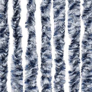 Chenille Fliegenvorhang Blau-Weiß 100x230 cm