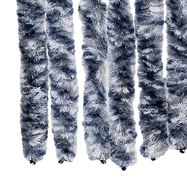 Chenille Fliegenvorhang Blau-Weiß 100x230 cm