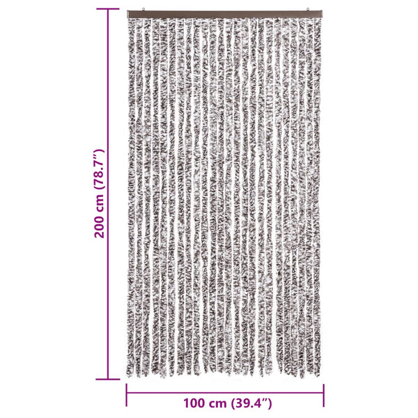 Chenille Fliegenvorhang Braun Beige 100x200 cm