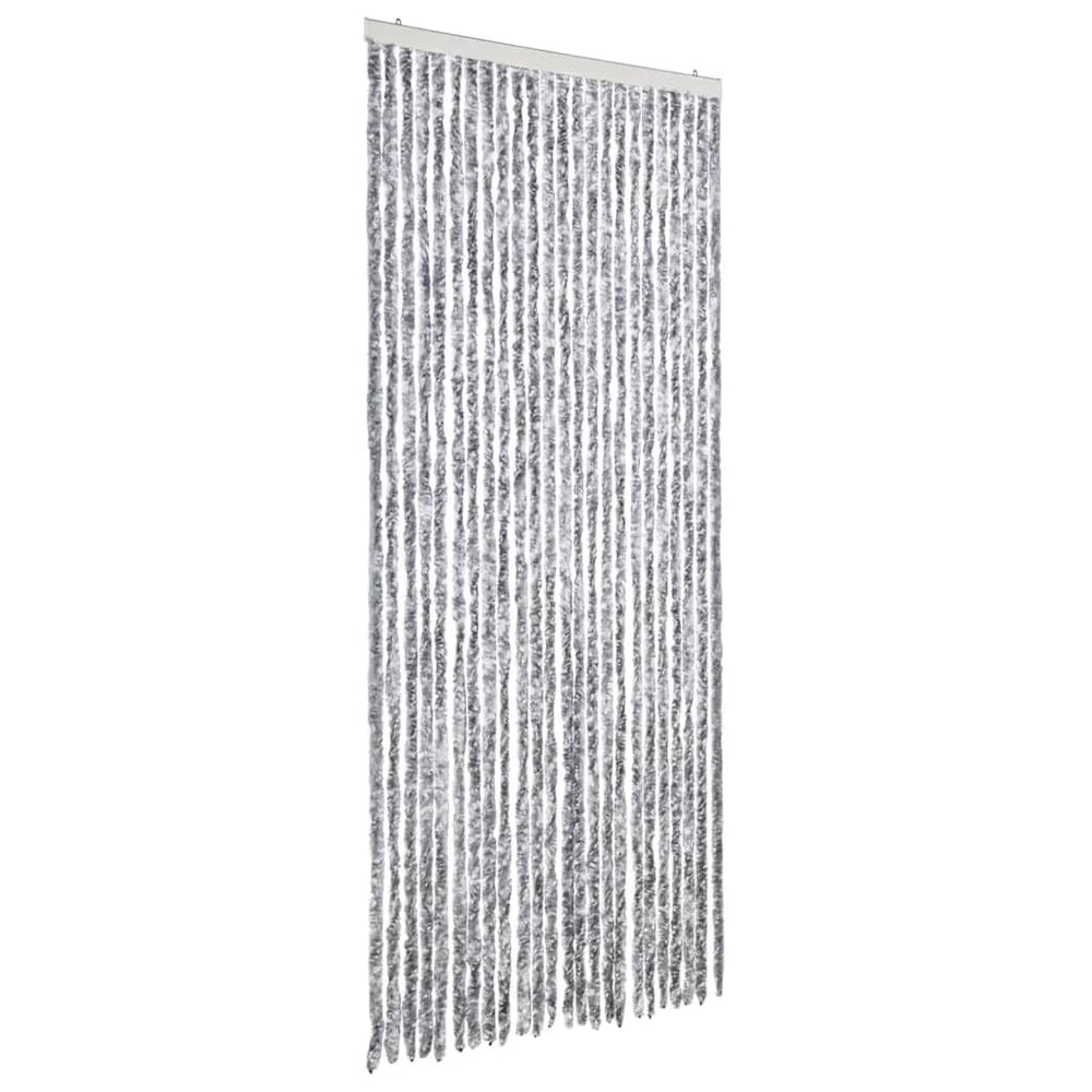 Fliegenvorhang Chenille Weiß/Grau 100x200 cm
