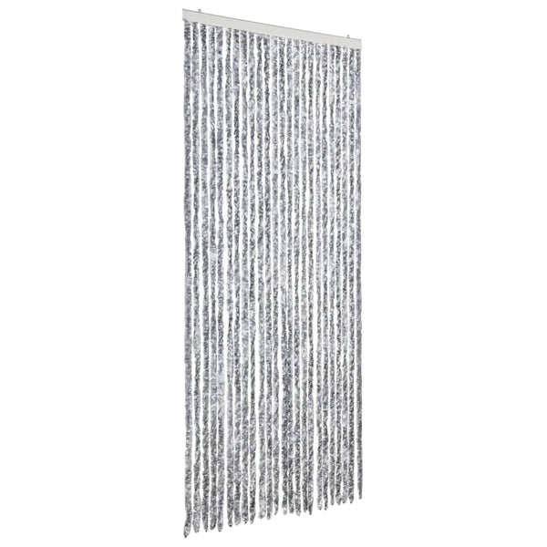 Fliegenvorhang Chenille Weiß/Grau 100x200 cm