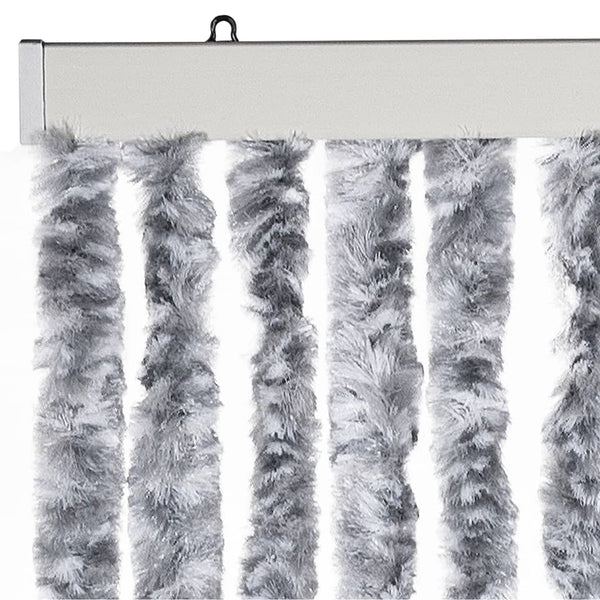 Fliegenvorhang Chenille Weiß/Grau 100x200 cm