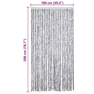 Fliegenvorhang Chenille Weiß/Grau 100x200 cm
