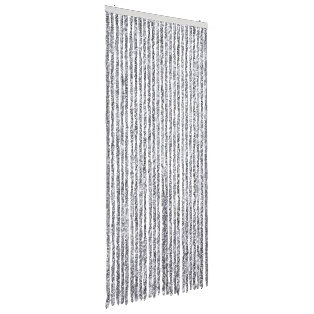 Fliegenvorhang Chenille Weiß/Grau 100x230 cm
