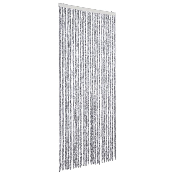 Fliegenvorhang Chenille Weiß/Grau 100x230 cm