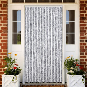 Fliegenvorhang Chenille Weiß/Grau 100x230 cm