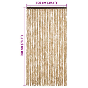 vidaXL Fly Screen Beige 100x200 cm Chenille