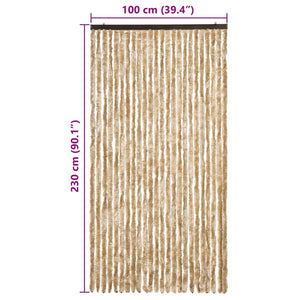 Beige Chenille Fliegenvorhang 100x230 cm