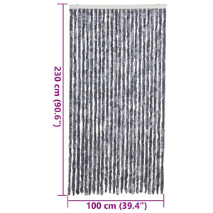 Chenille Fliegenvorhang Silber 100x230 cm