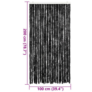 Chenille Fliegenvorhang Anthrazit 100x200 cm