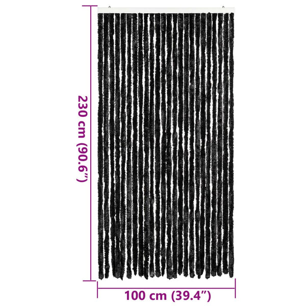 Anthrazit Chenille Fliegenvorhang 100x230 cm