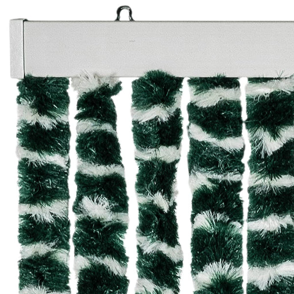 Chenille Fliegenvorhang Grün/Weiß 90x200 cm