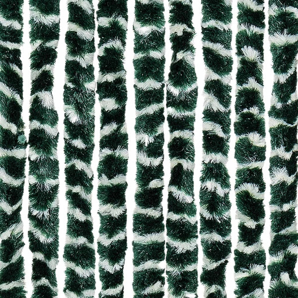 Chenille Fliegenvorhang Grün/Weiß 100x200 cm