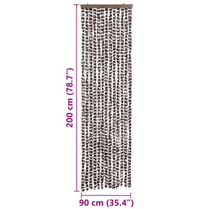 Chenille Fliegenvorhang Beige/Braun 56x200 cm