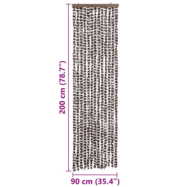 Chenille Fliegenvorhang Beige/Braun 56x200 cm