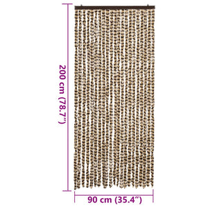 Chenille Fliegenvorhang Beige Braun 90x200 cm