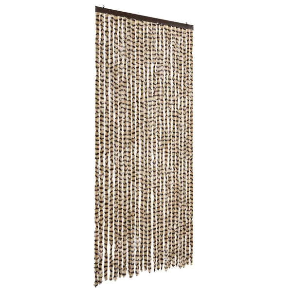 Chenille Fliegenvorhang Beige Braun 100x200 cm