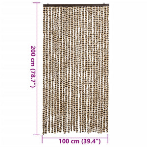 Chenille Fliegenvorhang Beige Braun 100x200 cm