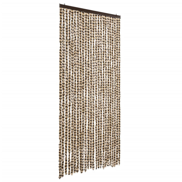 Chenille Fliegenvorhang Beige Braun 100x230 cm