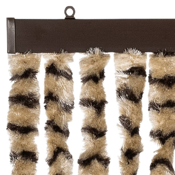 Chenille Fliegenvorhang Beige Braun 100x230 cm