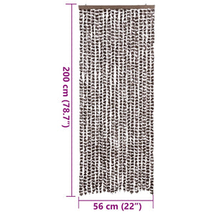 Chenille Fliegenvorhang Braun/Weiß 56x200cm