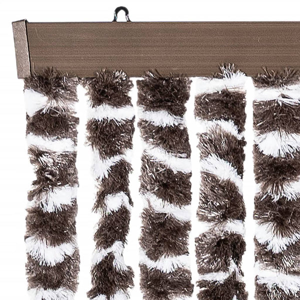 Chenille Fliegenvorhang Braun/Weiß 90x200 cm