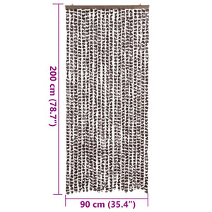 Chenille Fliegenvorhang Braun/Weiß 90x200 cm