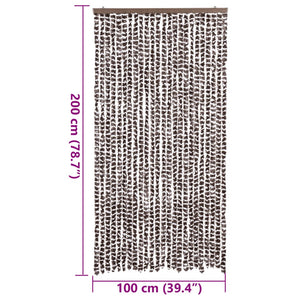 Chenille Fliegenvorhang Braun/Weiß 100x200 cm
