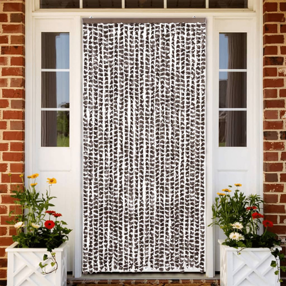 Chenille Fliegenvorhang Braun/Weiß 100x200 cm