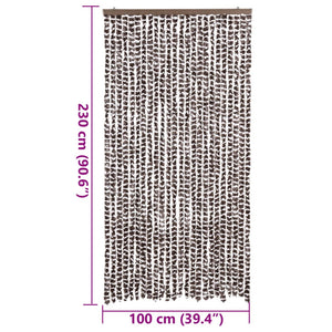 Chenille Fliegenvorhang Braun/Weiß 100x230 cm
