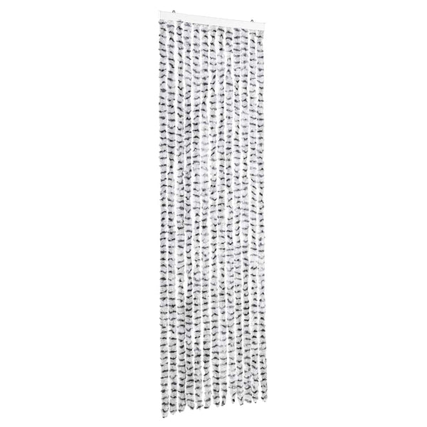 Chenille Fliegenvorhang Hellgrau/Dunkelgrau 56x200cm