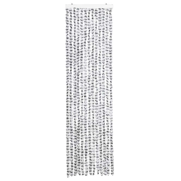 Chenille Fliegenvorhang Hellgrau/Dunkelgrau 56x200cm