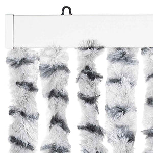 Chenille Fliegenvorhang Hellgrau/Dunkelgrau 56x200cm
