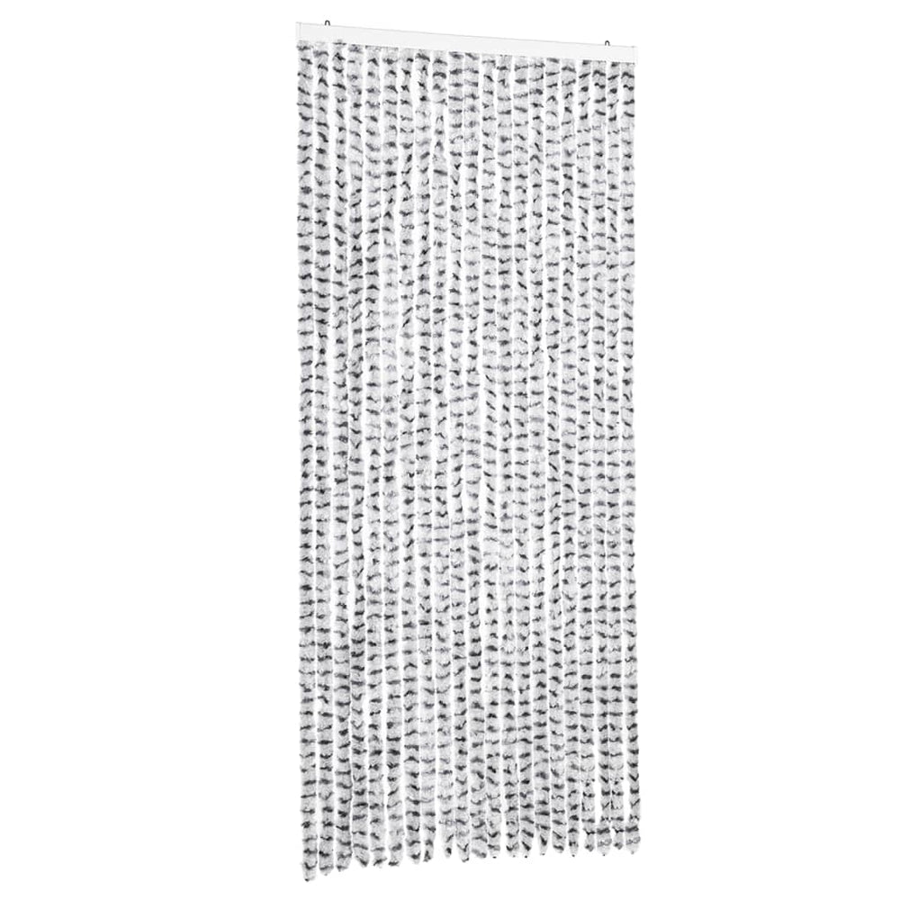Chenille Fliegenvorhang Hellgrau/Dunkelgrau 90x200 cm
