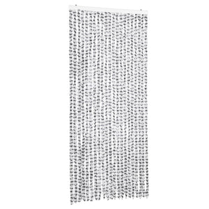 Chenille Fliegenvorhang Hellgrau/Dunkelgrau 90x200 cm