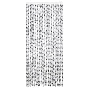 Chenille Fliegenvorhang Hellgrau/Dunkelgrau 90x200 cm