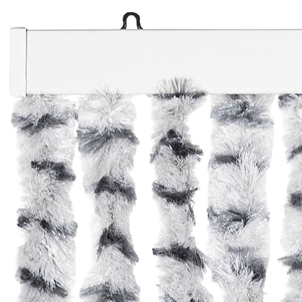 Chenille Fliegenvorhang Hellgrau/Dunkelgrau 90x200 cm