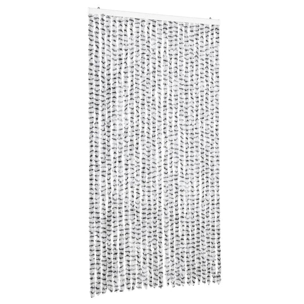 Fliegenvorhang Chenille Hellgrau/Dunkelgrau 100x200 cm